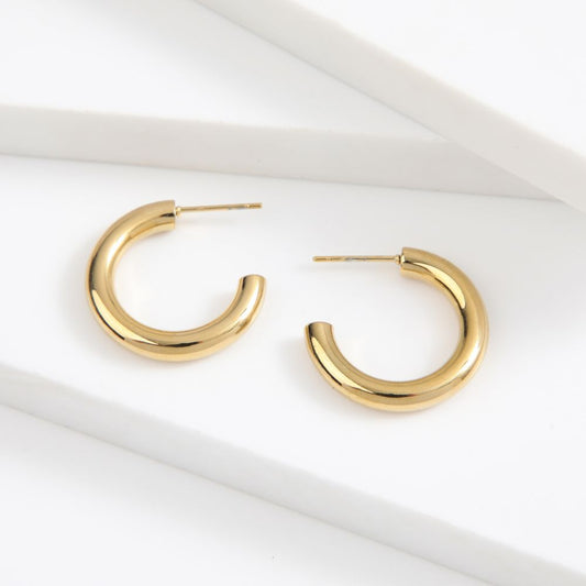 Aros Argolla Pen Dorado Acero Inoxidable Humana