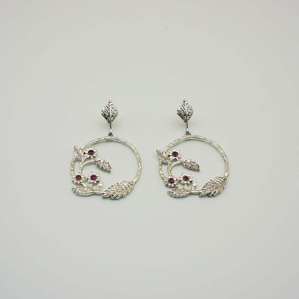 Aros Largo Girasol Plateado Tatienne