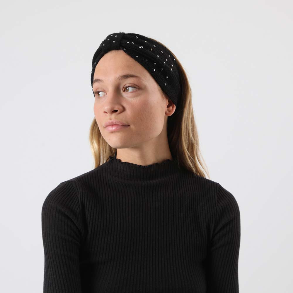 Cintillo Tejido Dots Negro Humana