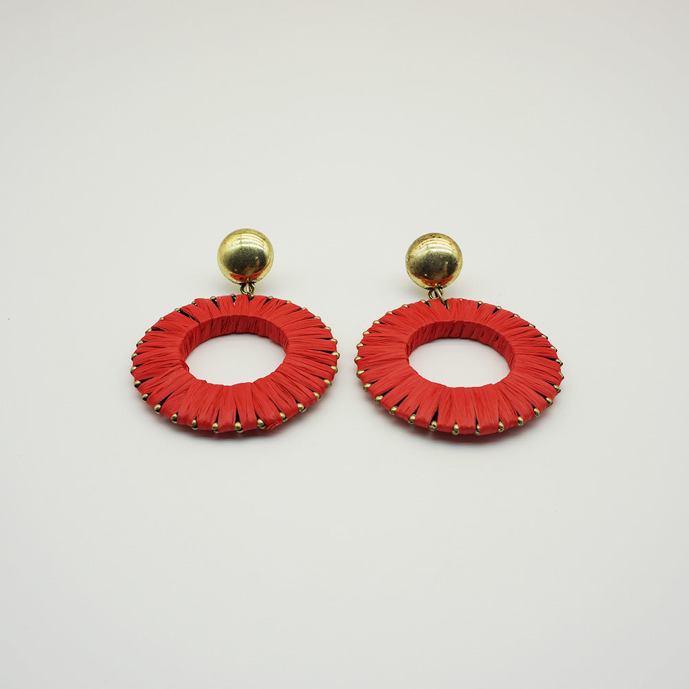 Aros Largos Rojos Modern Craft Japón Tatienne