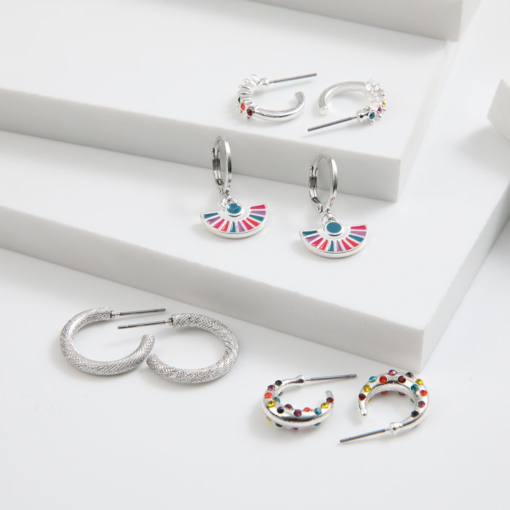 Set de 4 argollas Kalea Plateado ID