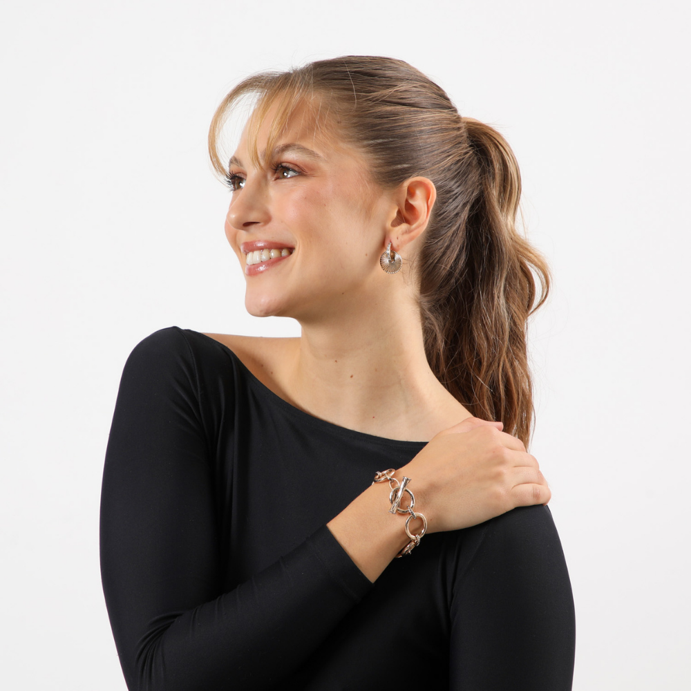 Aros Argolla Vinas Dorado Humana