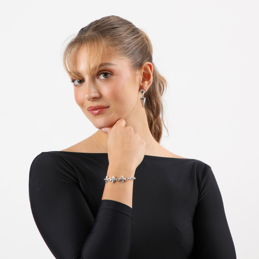 Aros Mediano Zoya Plateado Humana