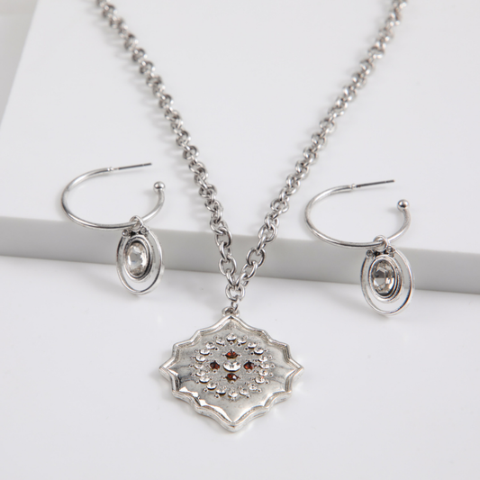 Set Collar Inés Plateado Humana