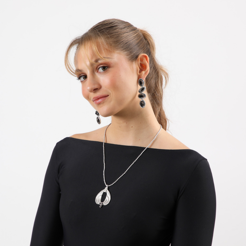 Aros Largo Belis Plateado Humana