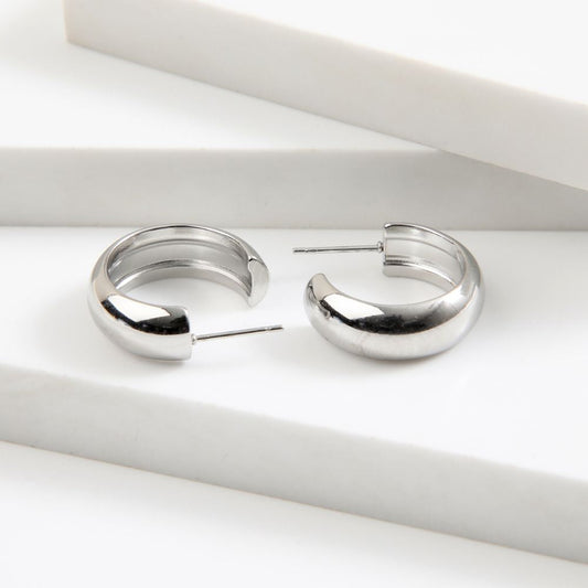 Aros Argolla Pato Plateado Acero Inoxidable Humana