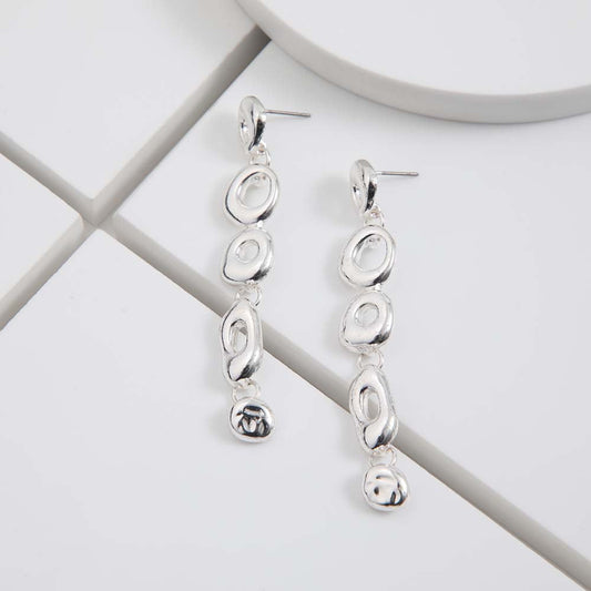 Aros Largo Amande Plateado Tatienne