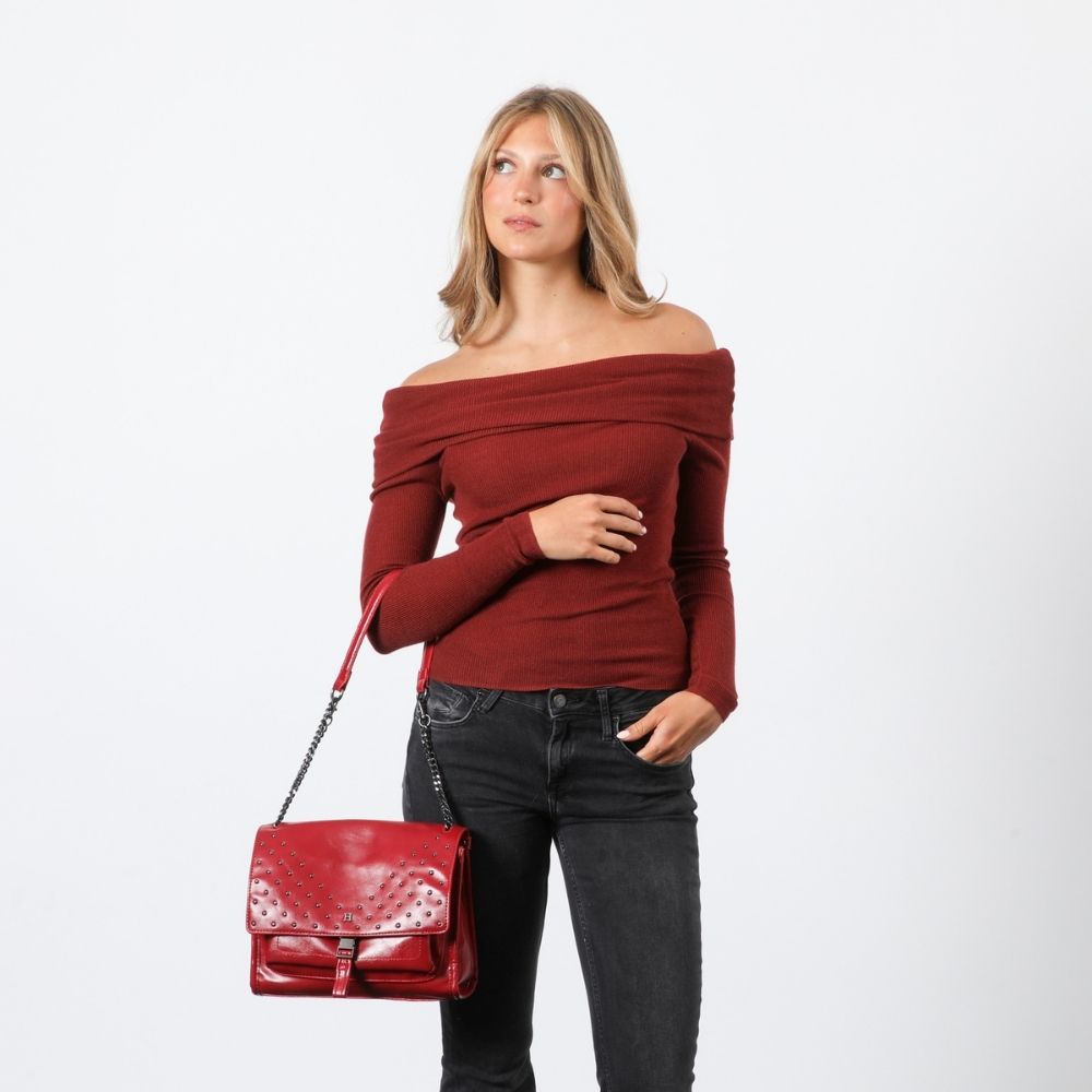 Cartera Hombro Agata Rojo Humana