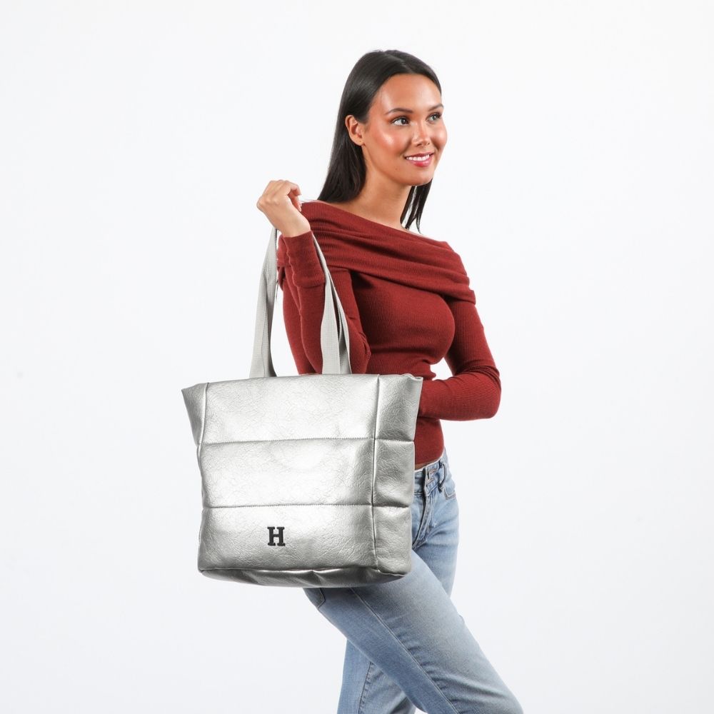 Cartera Hombro Salerno Plateado Humana