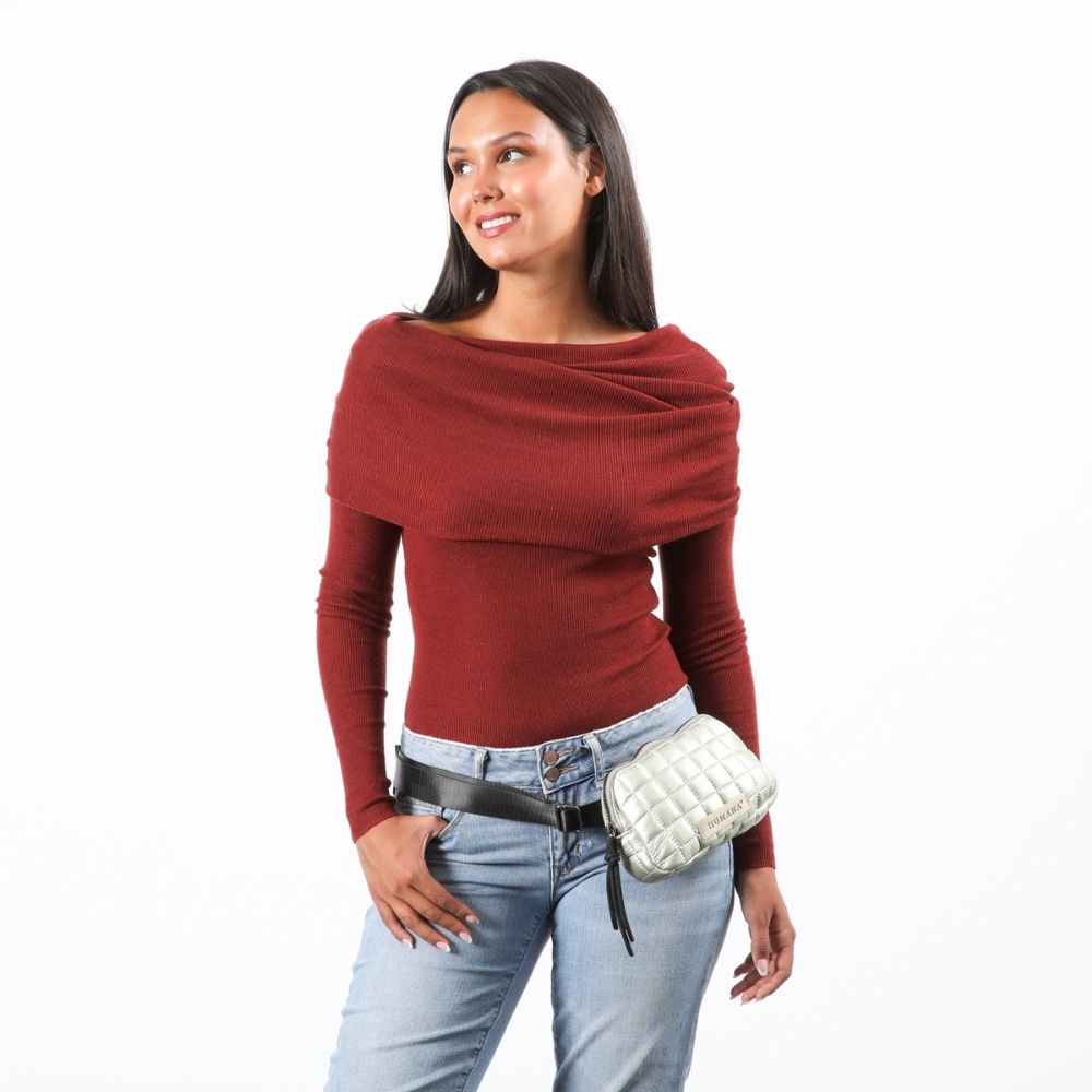 Cartera Banano Clara Dorado Humana