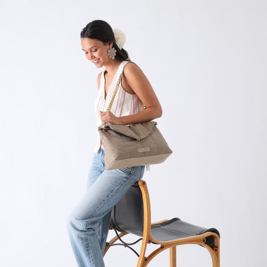 Cartera de Hombro Vitta Canva beige Humana