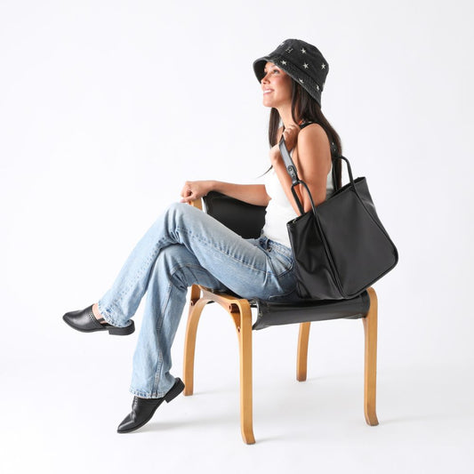 Cartera Tote Beren Ecocuero Negro Humana