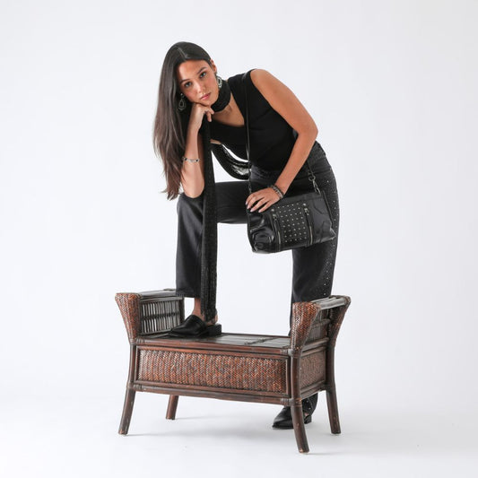 Cartera Bandolera Ecocuero Ceci Negro Humana