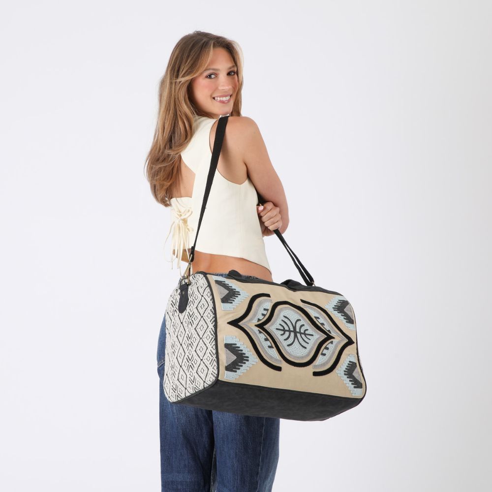 Bolso Agata Bordado beige Viaje Humana