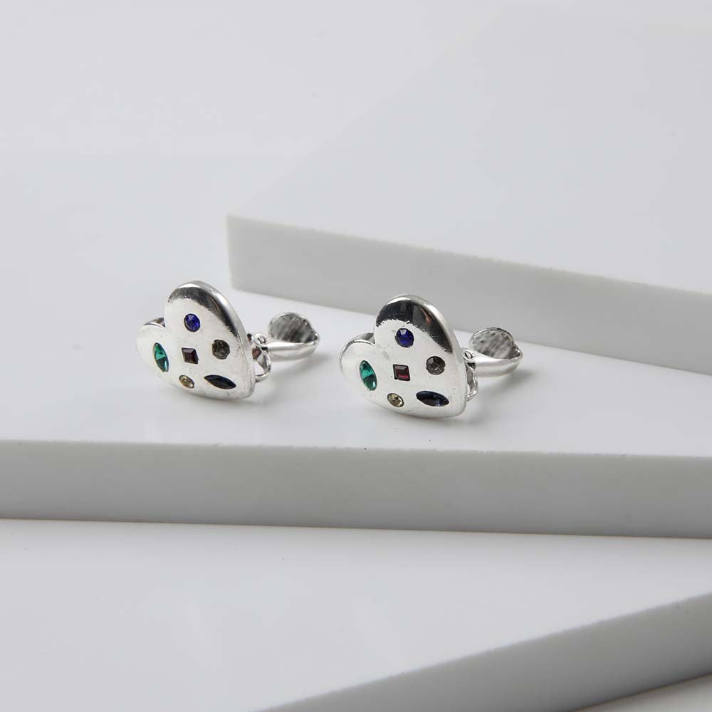 Aros Clip Heart Plateado Humana