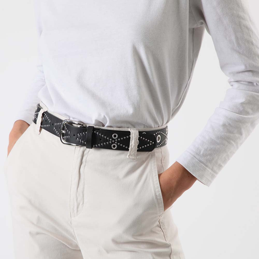 Cinturón Eyelets Negro Tatienne
