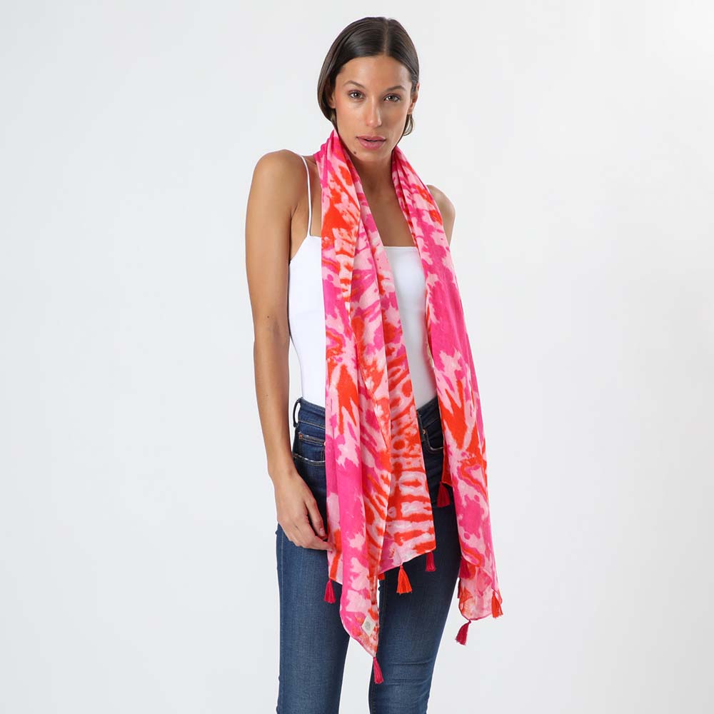 Pañuelo Estampado Shibori Rosado Humana