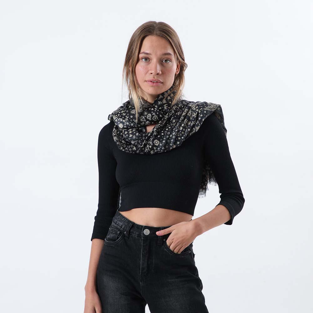 Pañuelo Estampado Preto Negro i-D