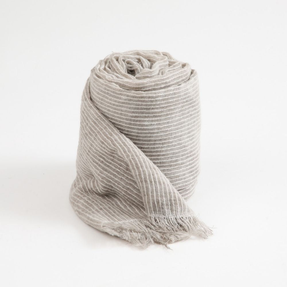 Pañuelo Liso Ema Fleco Beige Tatienne