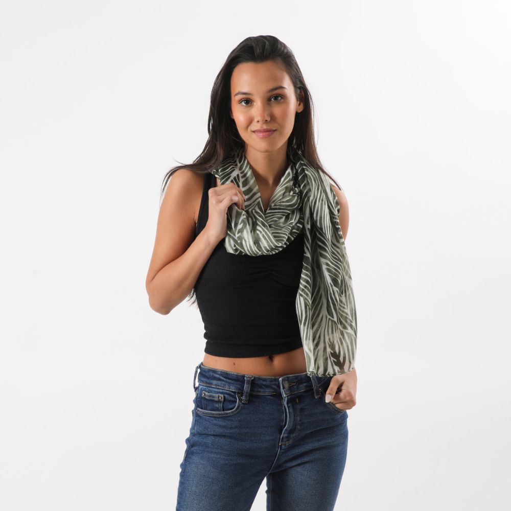 Pañuelo Estampado Ginkgo Verde i-D