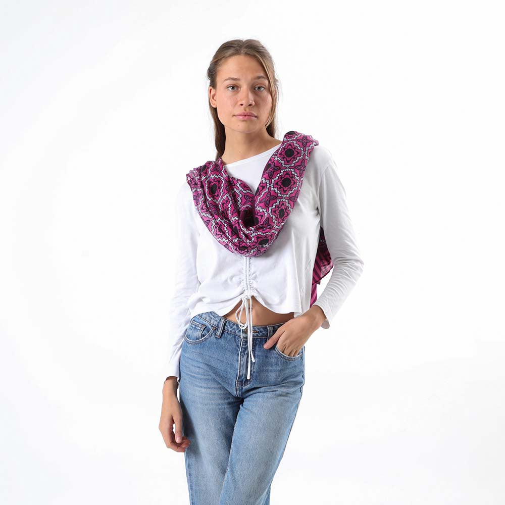 Pañuelo Estampado Cadaqués Morado Humana