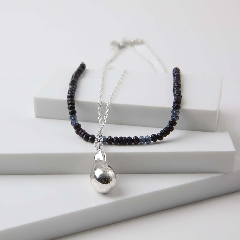 Collar Largo Braids Plateado Humana