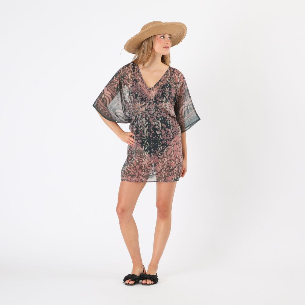Kimono Rin Estampado animal verde Tatienne