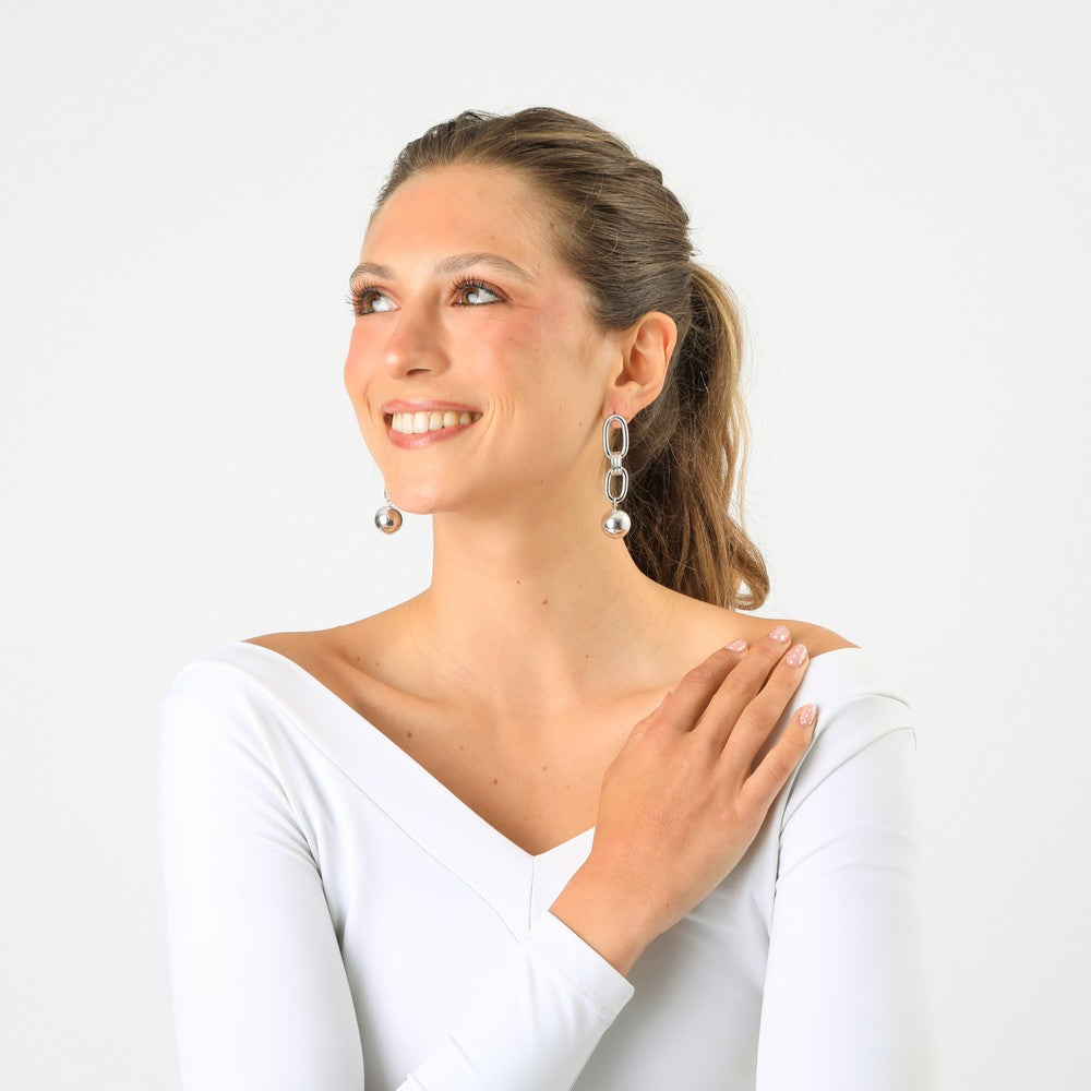 Aros Largos Diana Plateado Humana