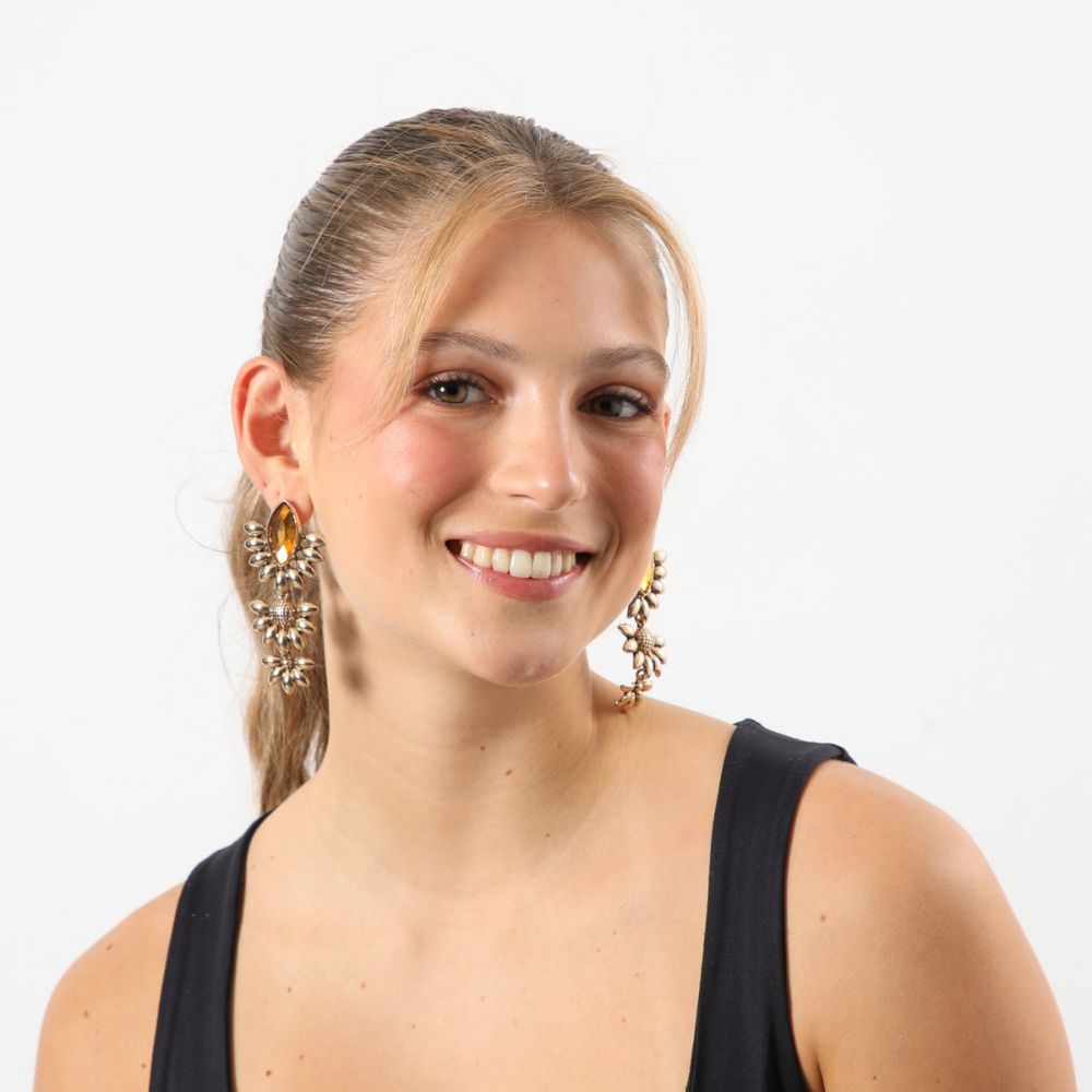 Aros Largo Apricot Crush Dorado Tatienne