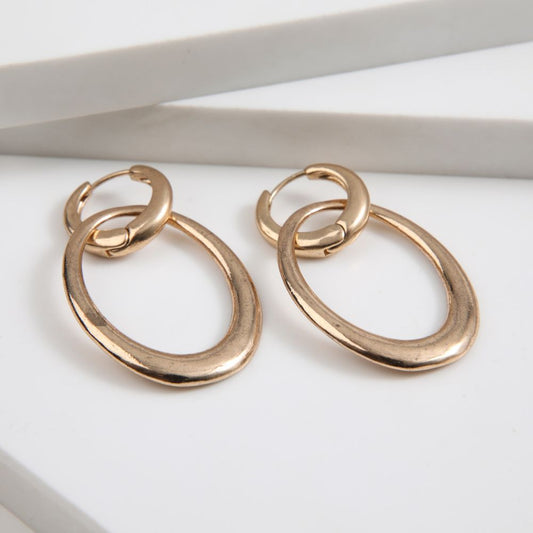 Aros Largo Loop Dorado Humana