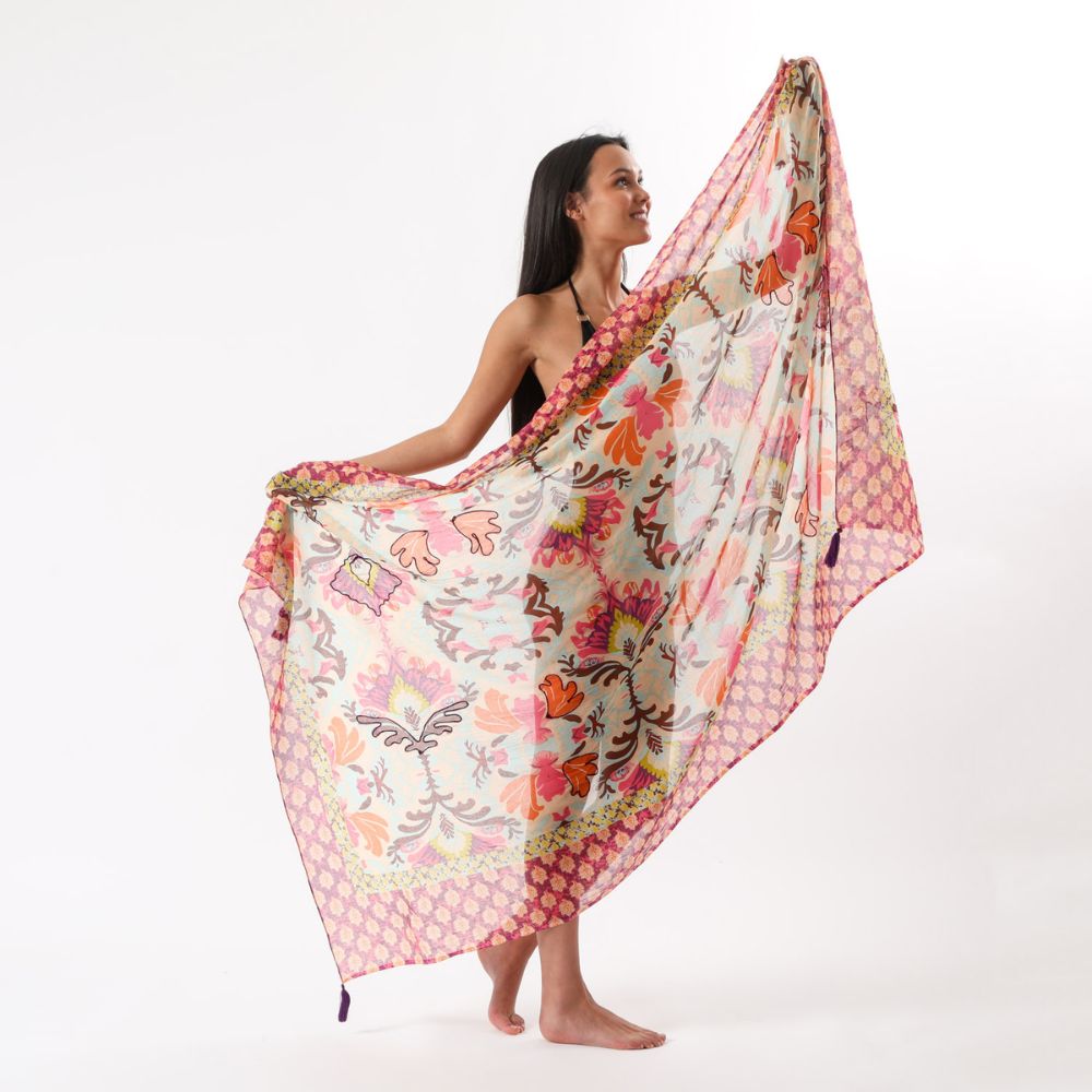 Pareo Estampado Santorini Morado Humana