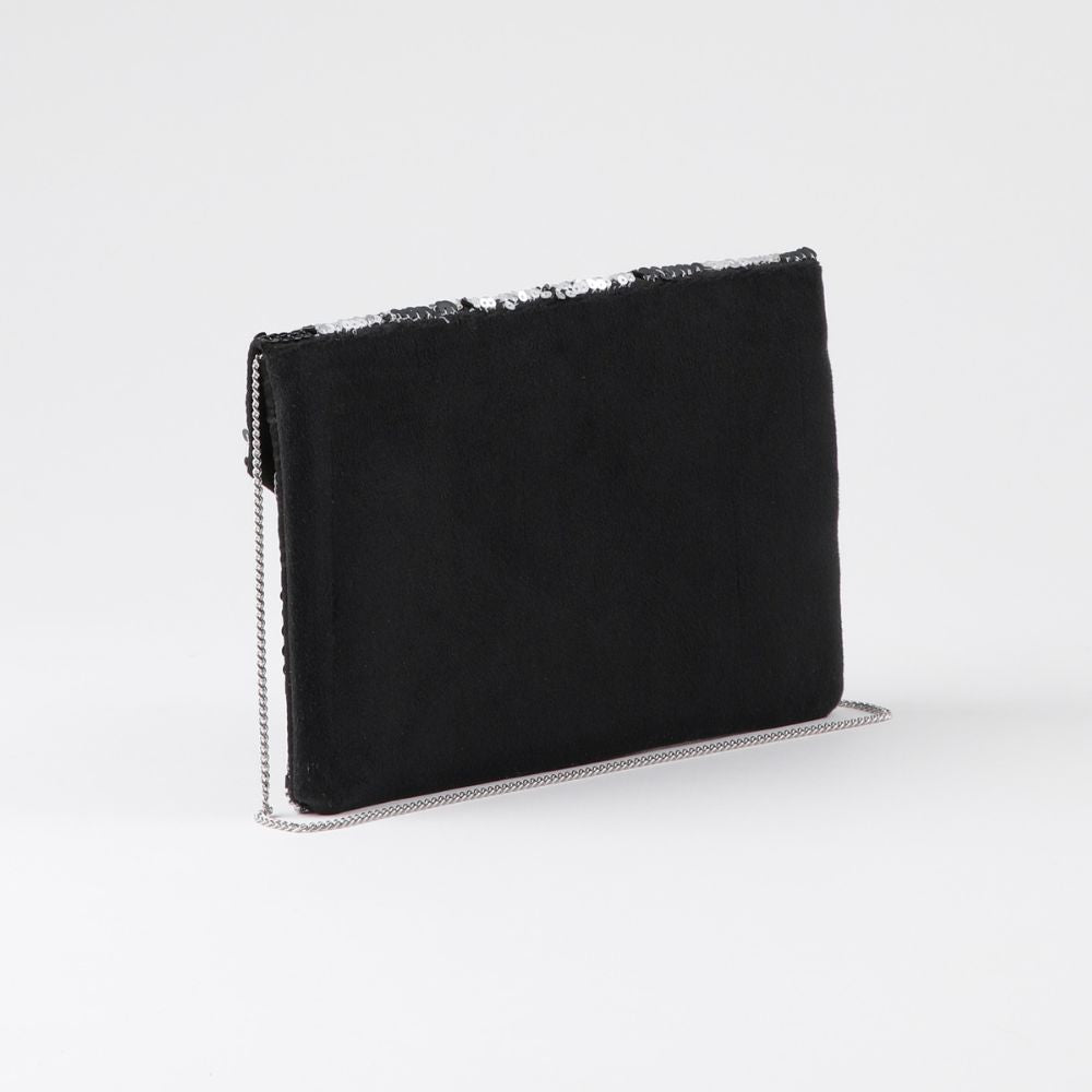 Cartera De Fiesta Mostacilla Floral Negro Humana