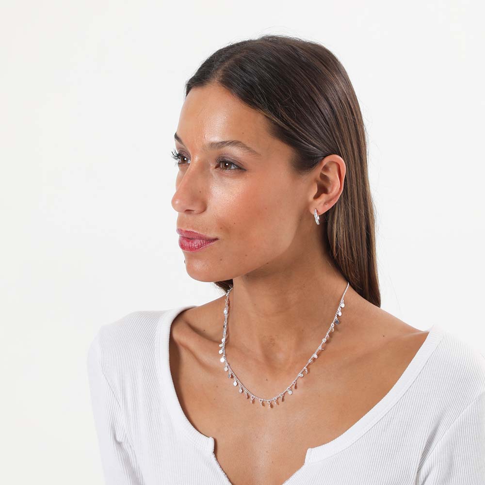 Collar Corto Plateado Essential Coins Humana