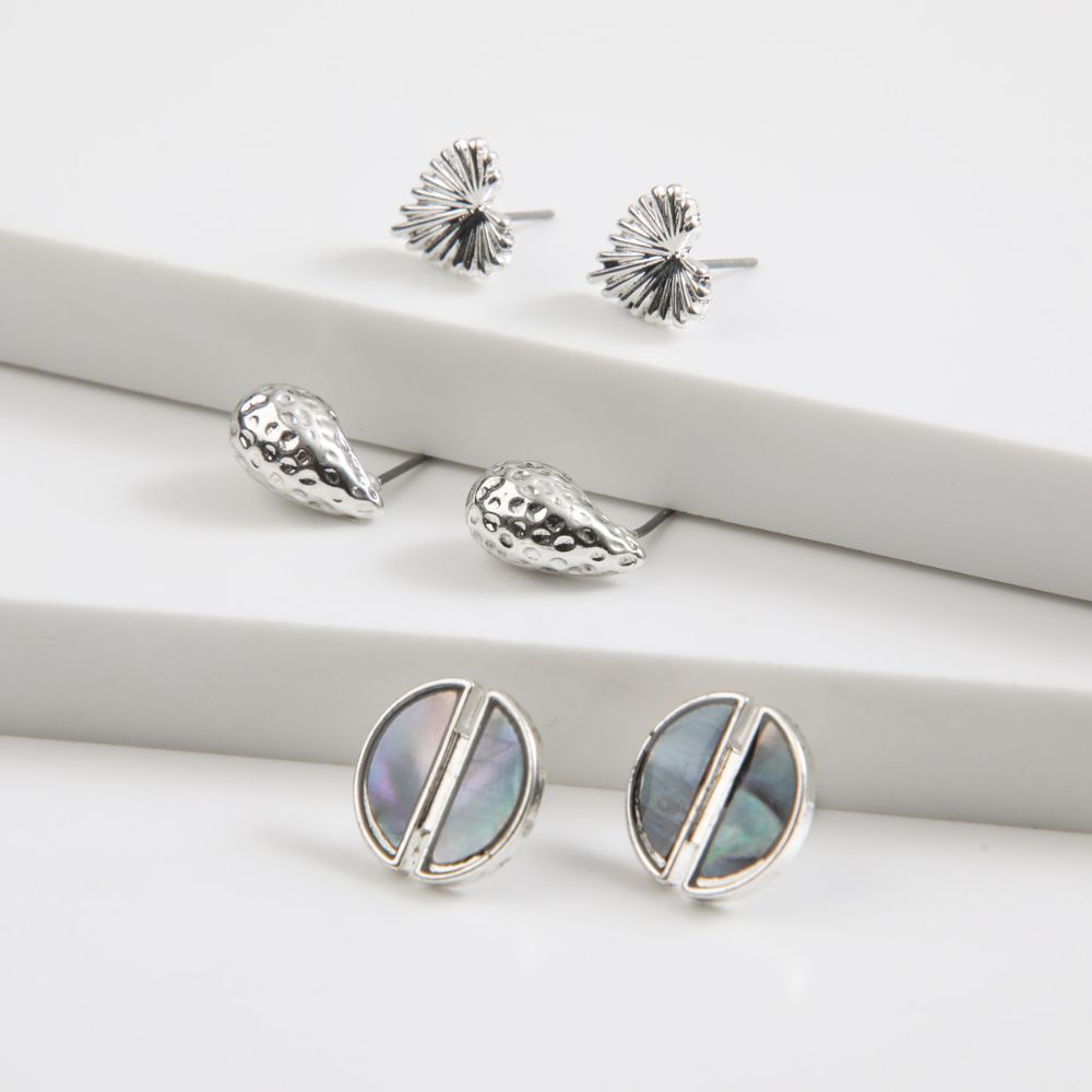 Set de Aros Triple Fog Plateado Tatienne