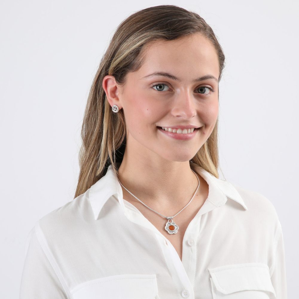 Collar Corto Ocre Plateado Tatienne