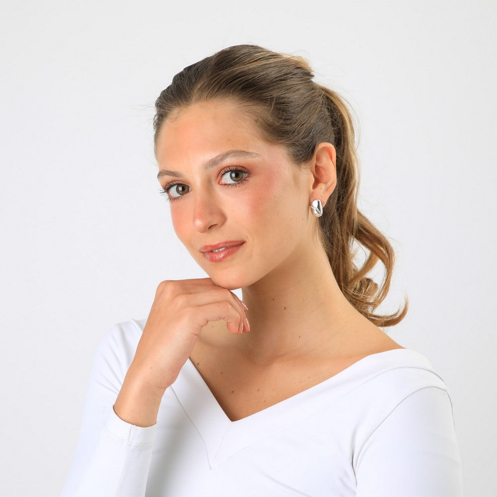 Aros Pegados Meli Plateado Humana