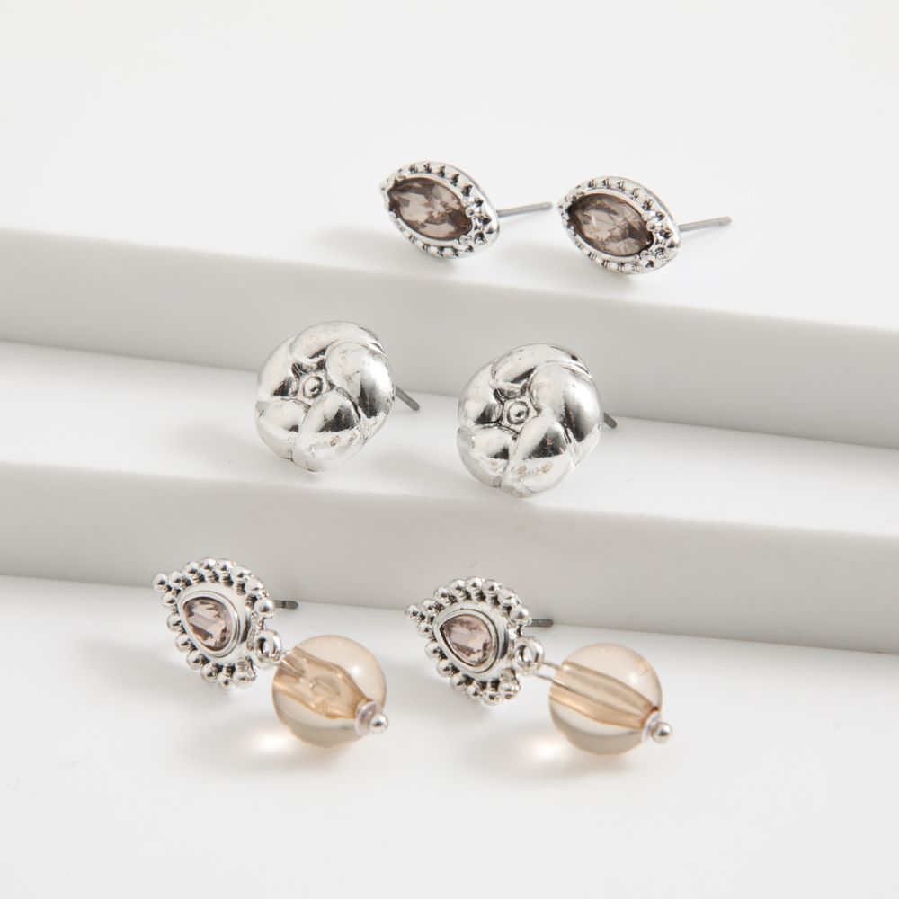 Set 3 Aros Noe Plateado Tatienne