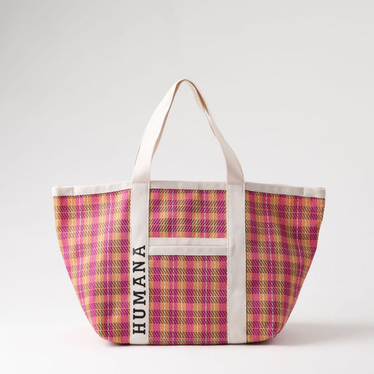 Cartera Tote Dena Tejido Cuadros Fucsia Humana