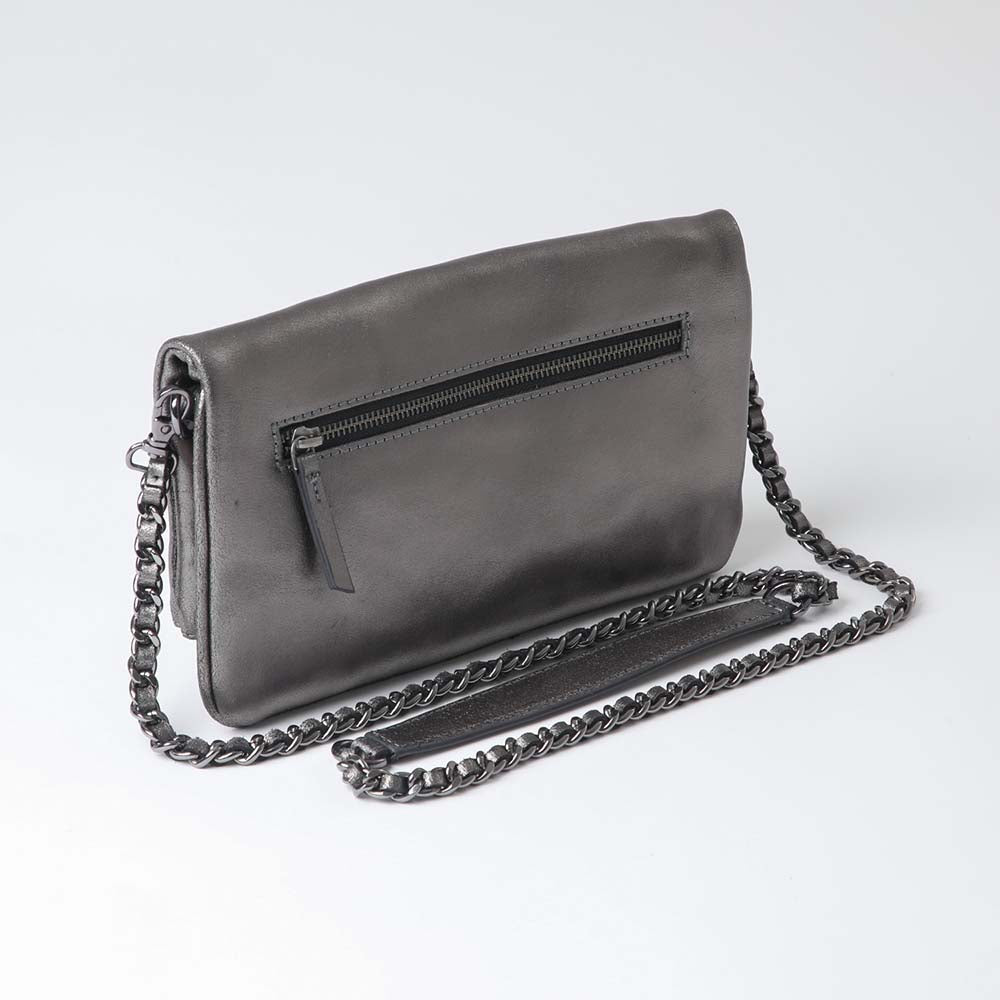 Cartera Cruzada Folded Silver Humana