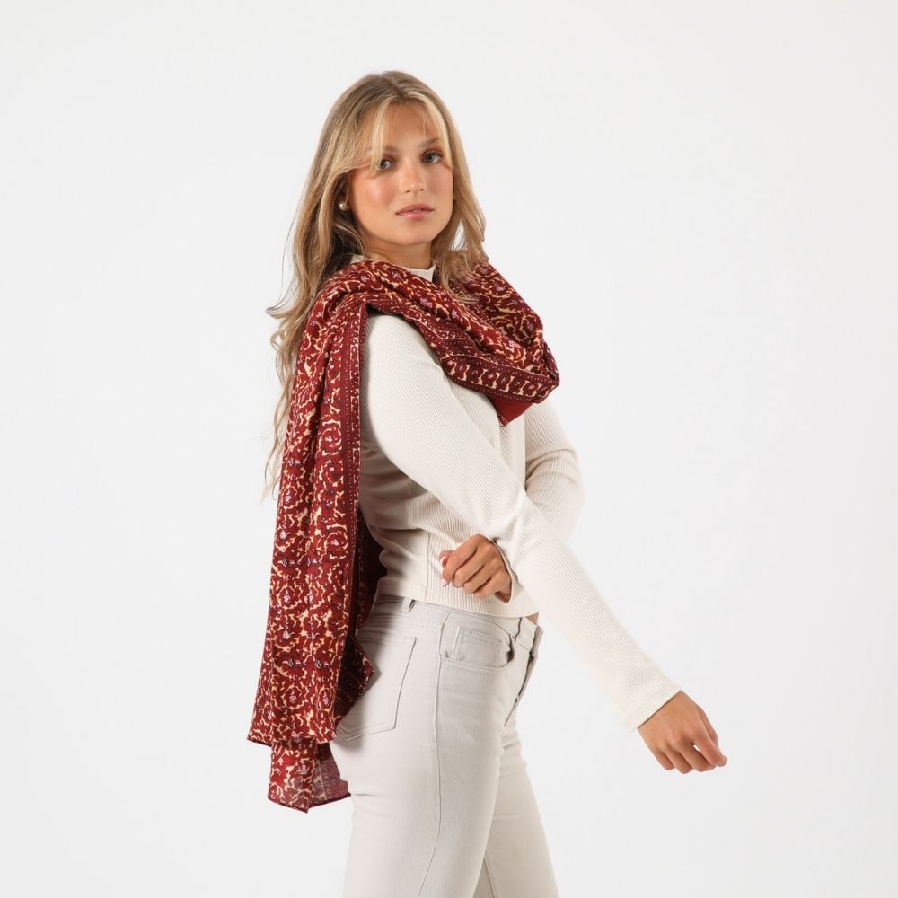 Pañuelo Estampado Linn Burdeo Tatienne