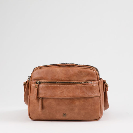 Cartera Bandolera Brisa Ecocuero Camel Humana