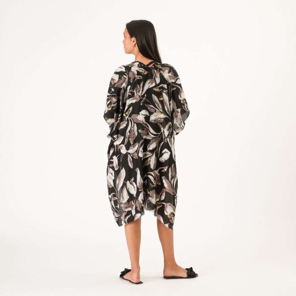 Kimono Abierto Floral Grey Id