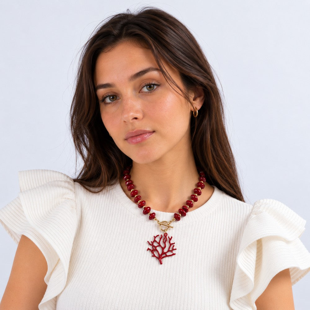 Collar Ceramica Dorado Coralia Humana