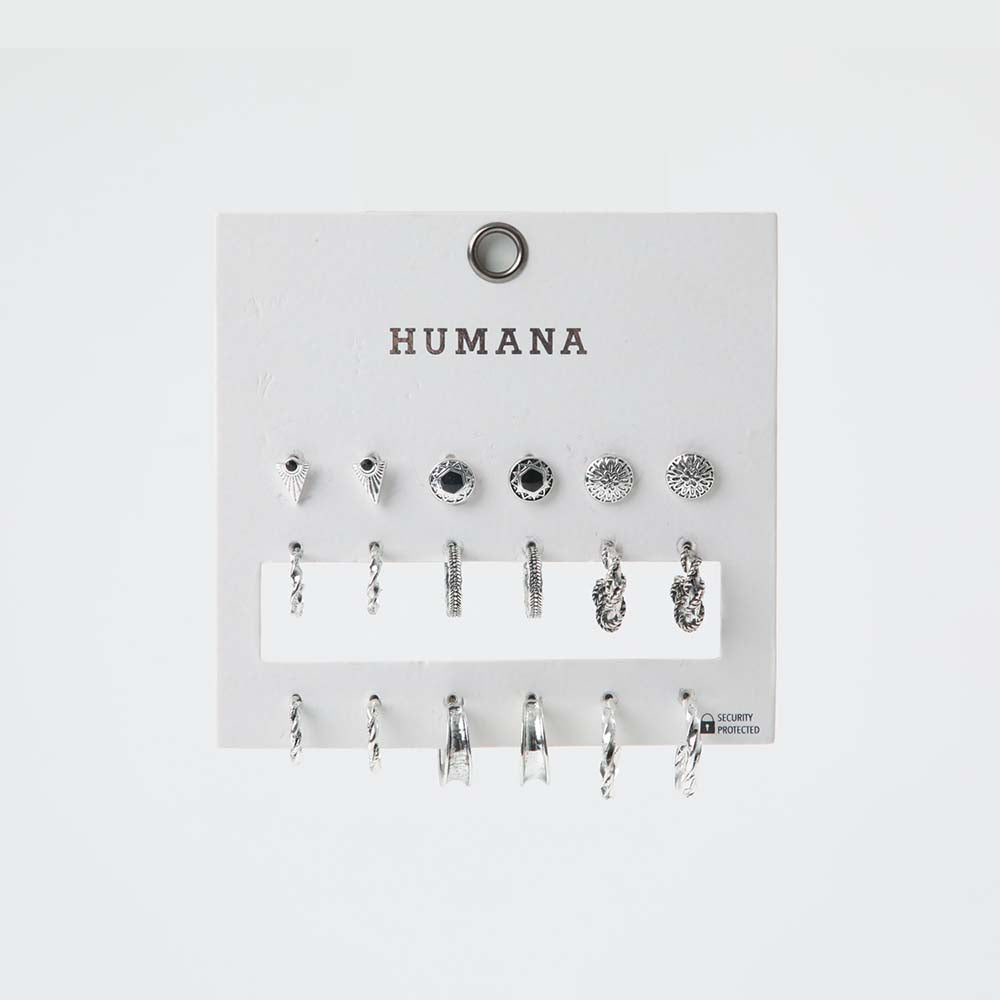 Set Aros Leti Plateado Humana