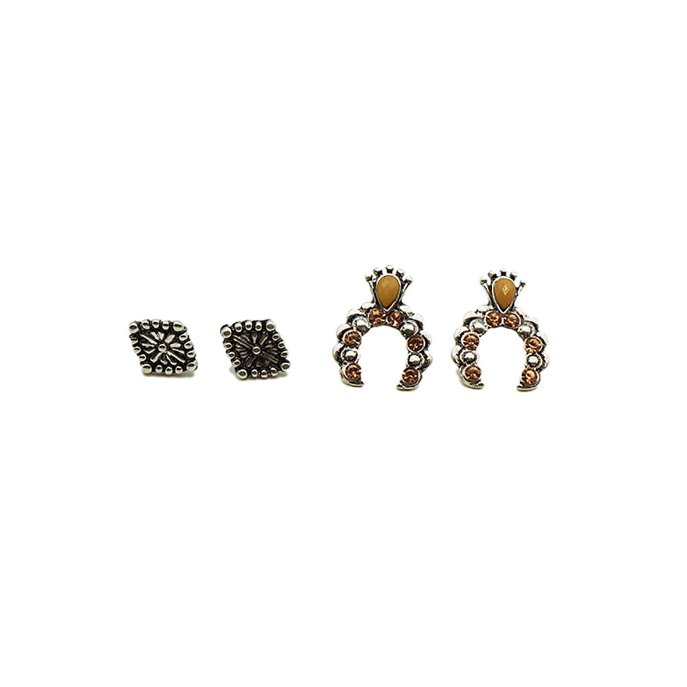 Aros Set Plateados Trigal Ecuestre Humana