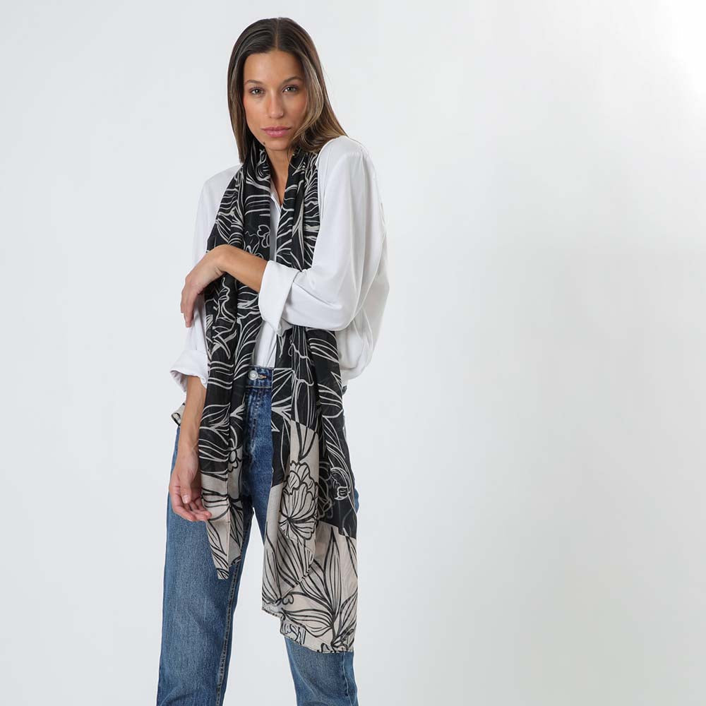 Pañuelo Estampado Galeras Negro Tatienne
