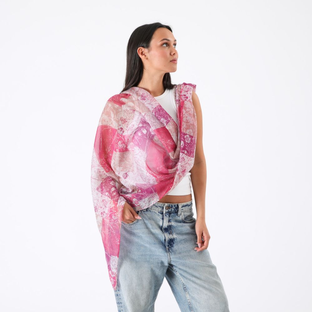 Pañuelo Estampado Jean Fucsia Id