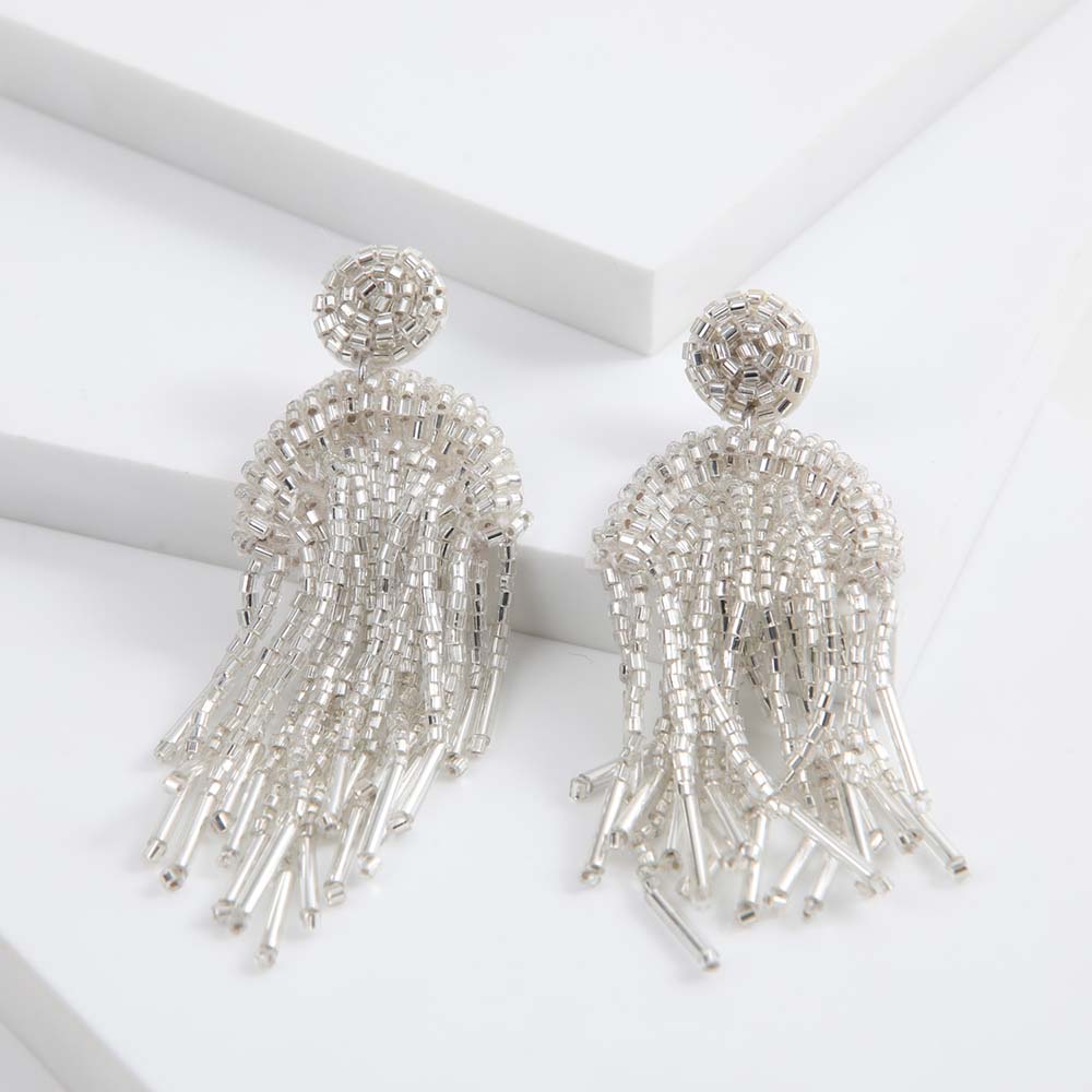 Aros Largo Lunar Plateado Humana