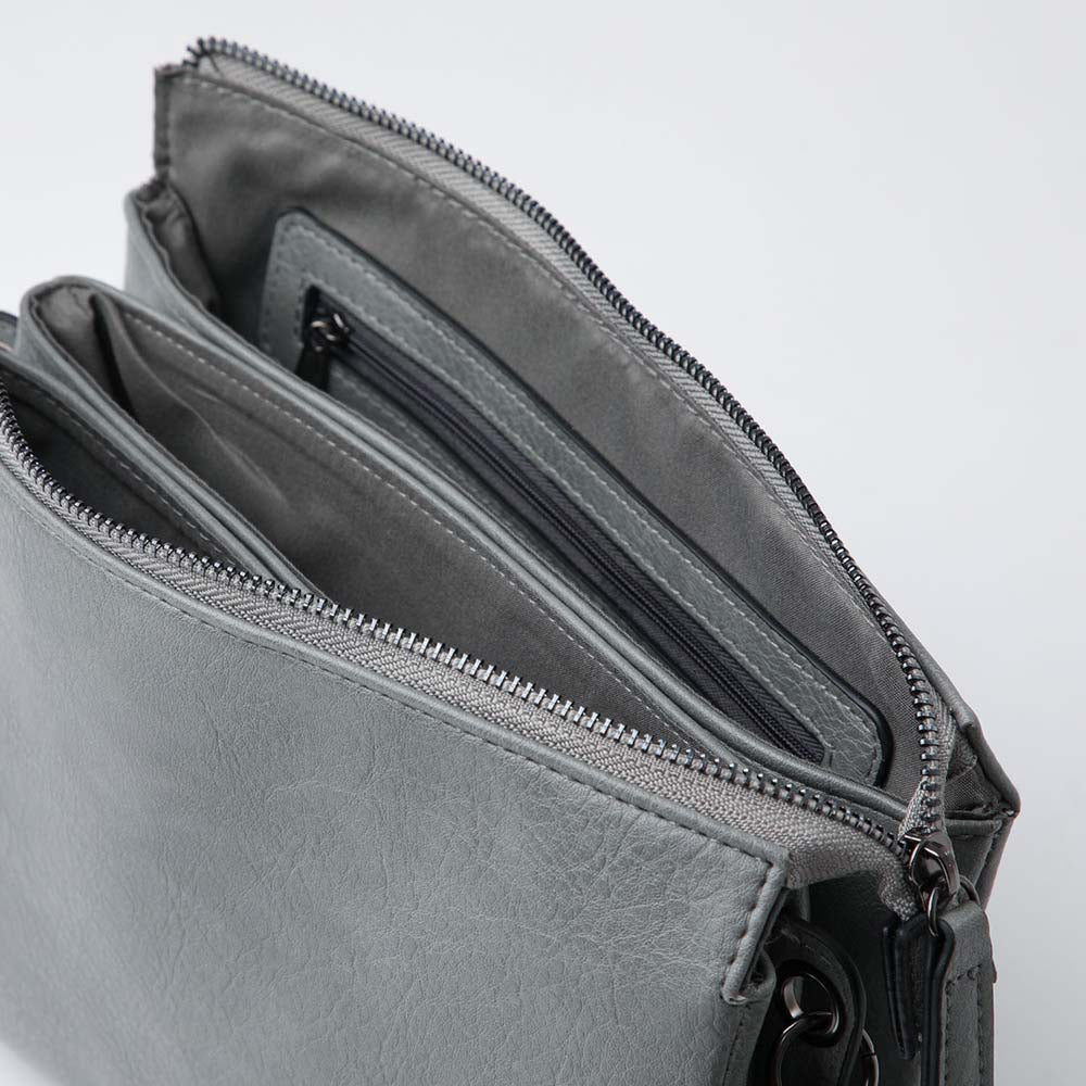 Cartera Cruzada Joss Plateada Humana