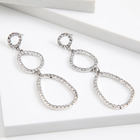 Aros Largo Figuras Plateado Humana